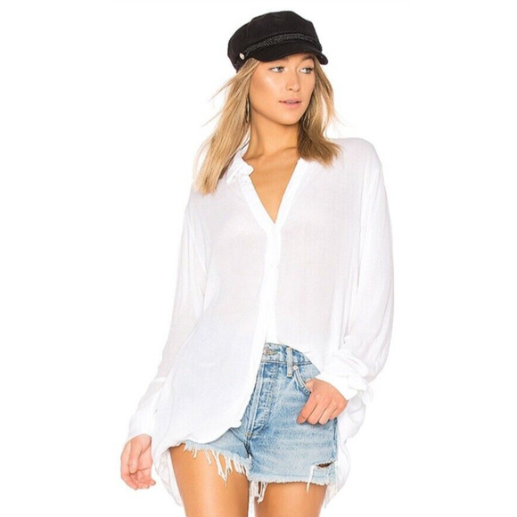 Michael Lauren Tops - Michael Lauren Women Small Blouse Nyle Button Front Split Back Long Sleeve New